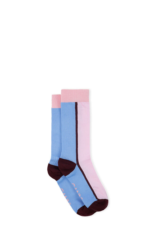 Colourblock Socks, Light Lilac