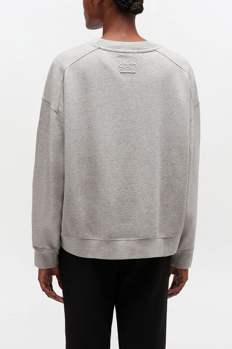 Essential crewneck, Organic Cotton, in colour Paloma - 3 - GANNI