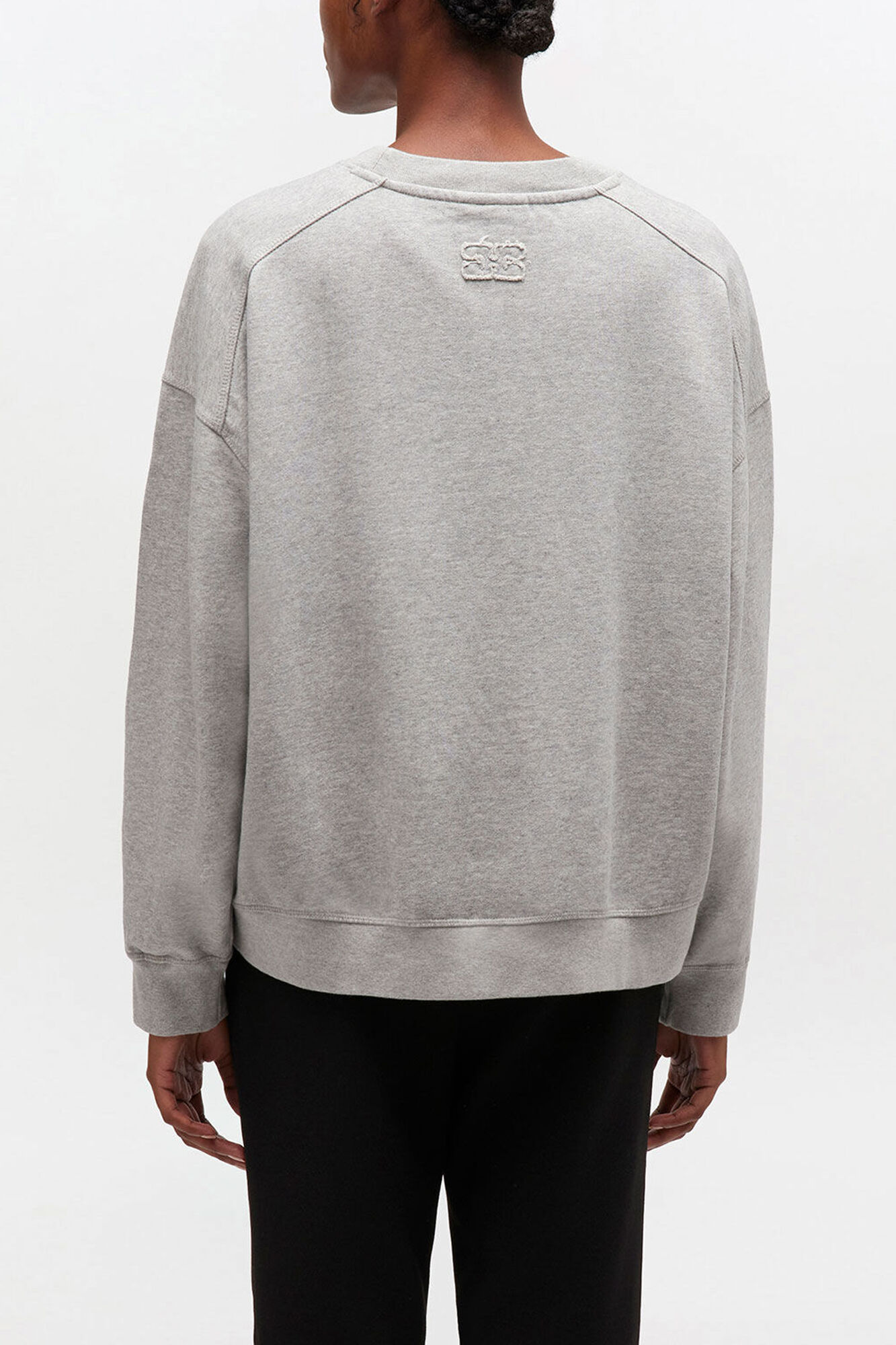 Essential crewneck, Organic Cotton, in colour Paloma - 3 - GANNI