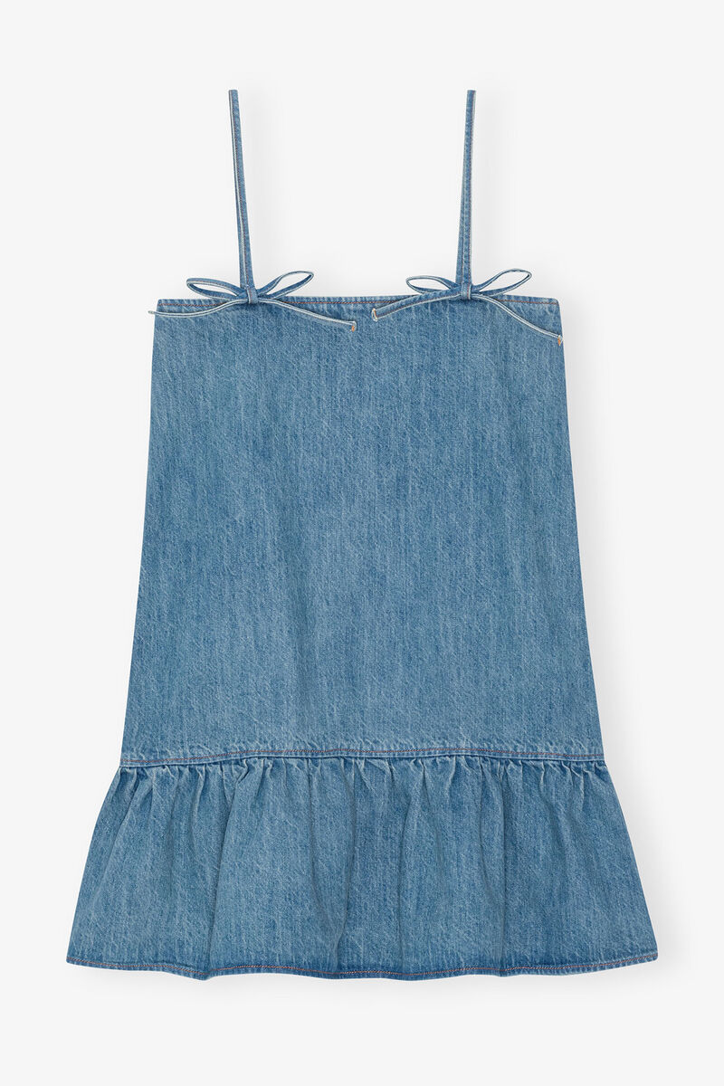 Tint Denim Minikjole, Organic Cotton, in colour Tint Wash - 1 - GANNI