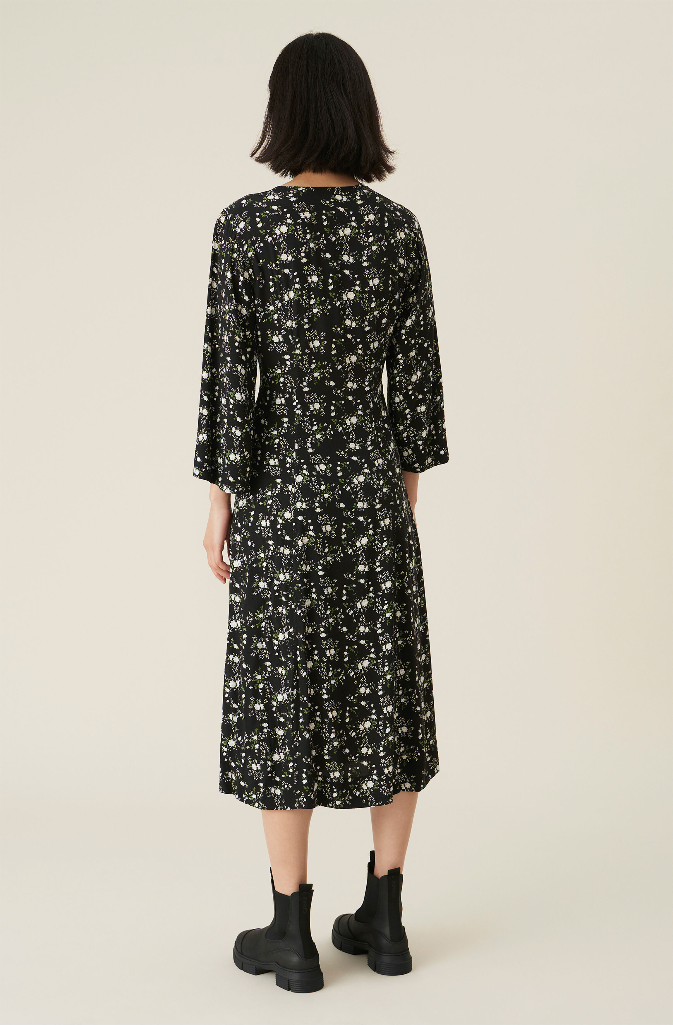 ganni crepe dress