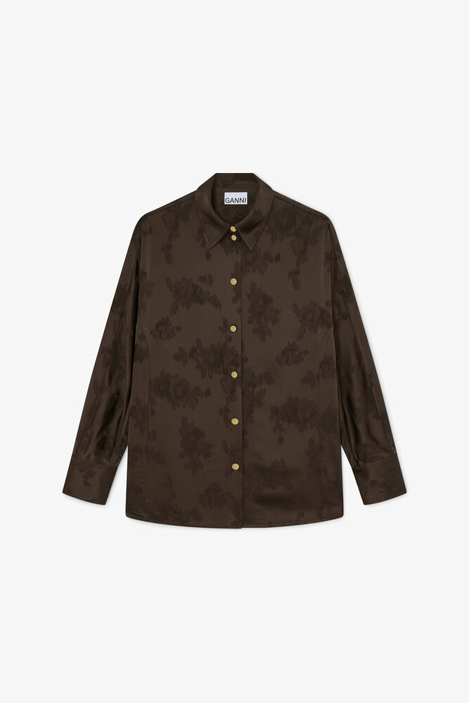 Shirt in Brown Satin, Demitasse