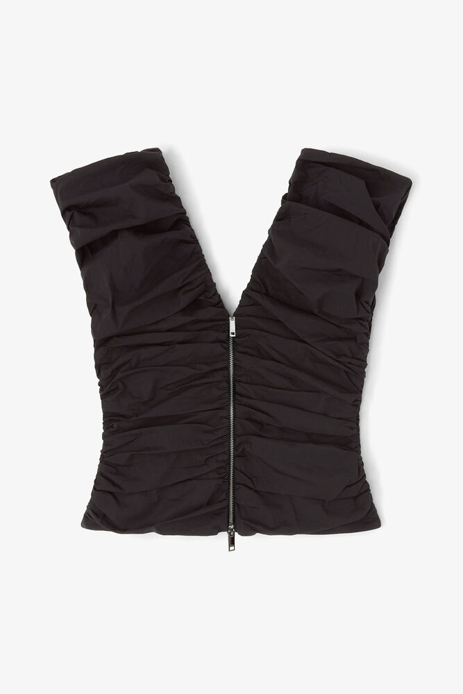 Black Ruched Top, Black