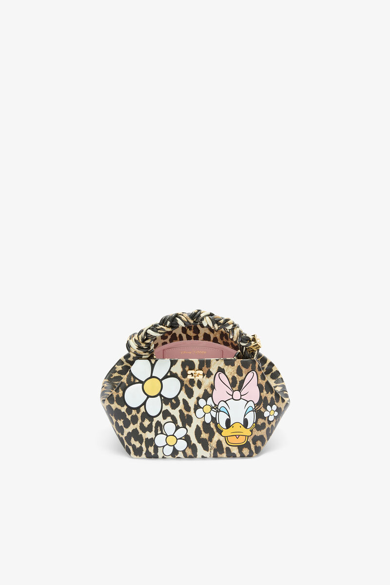 Daisy Duck Leopard Small Bou Bag, Recycled Polyester, in colour Almond Milk - 3 - GANNI