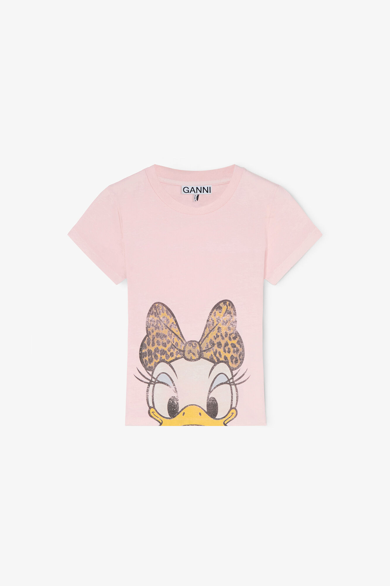 Daisy Duck Pink Baby Fit T-shirt, Recycled Cotton, in colour Chalk Pink - 1 - GANNI