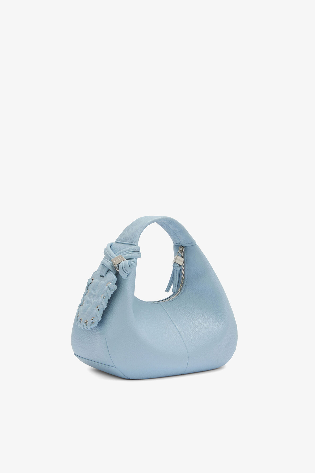 Mini sac bleu Hobo, Recycled Polyester, in colour Celestial Blue - 2 - GANNI