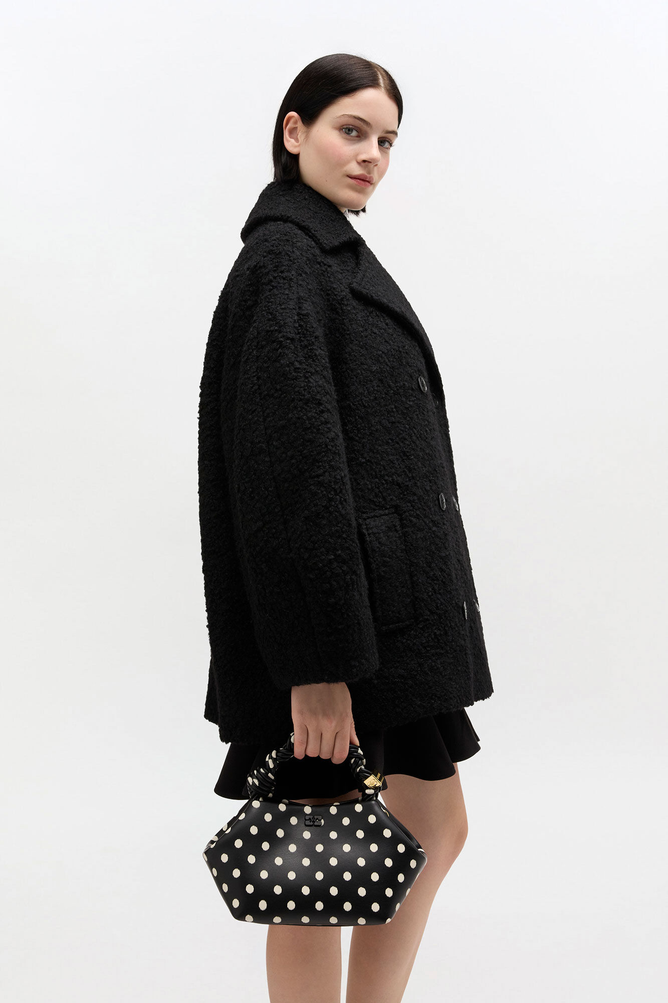 Polka-Dot Small Bou Bag, in colour Black - 1 - GANNI