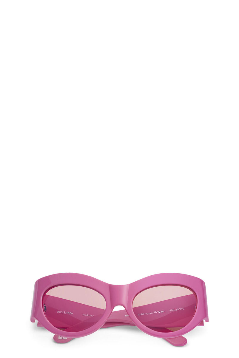 GANNI x Ace & Tate Trixie Sunglasses, Acetate, in colour Shocking Pink - 1 - GANNI