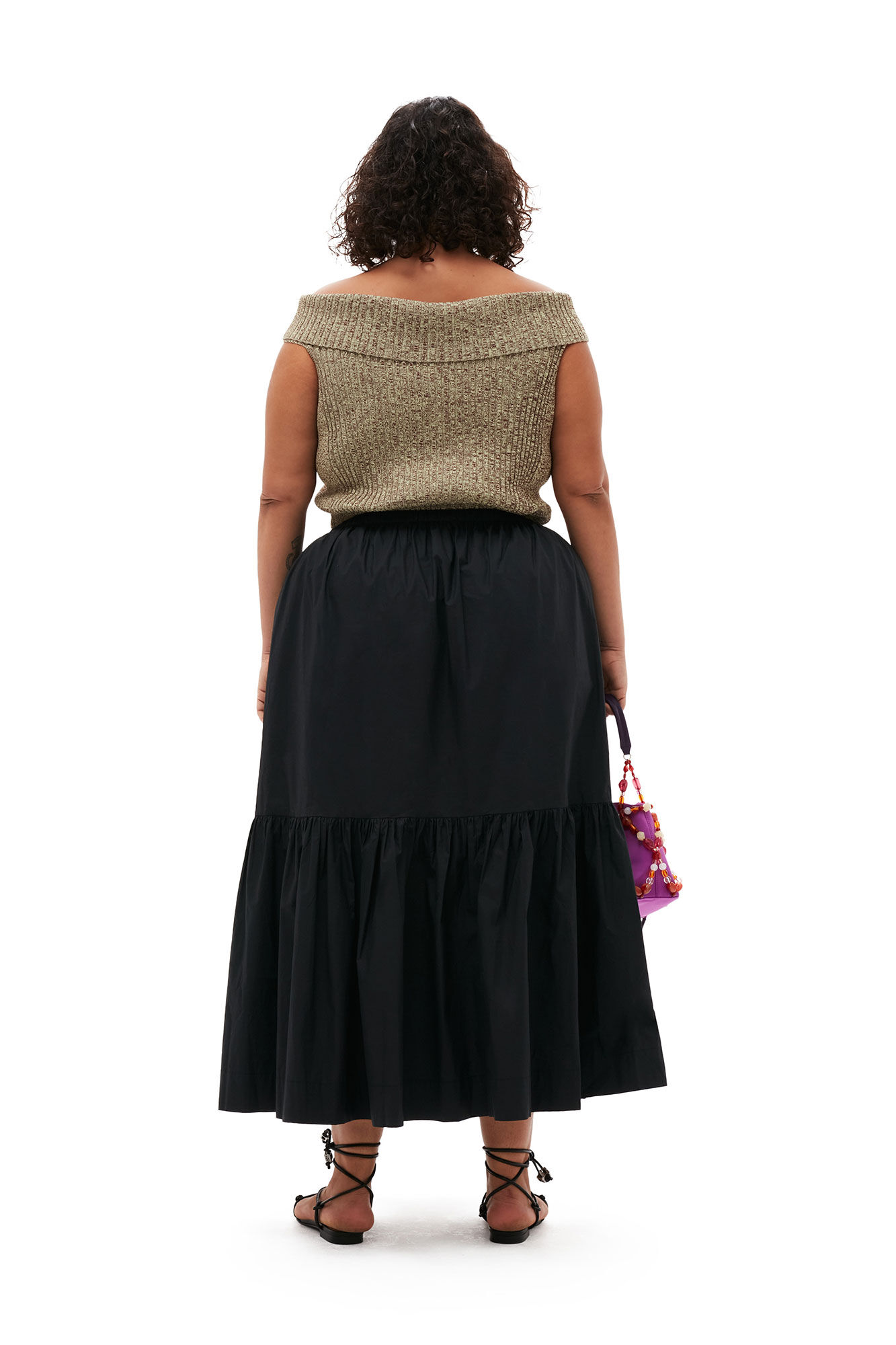 A ruffle edge A line midi length skirt sewing pattern with elastic  waistband and flounce | PDF Sewing Patterns