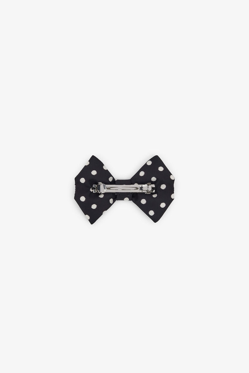 Polka-Dot Bow Hairclip, in colour Black - 2 - GANNI