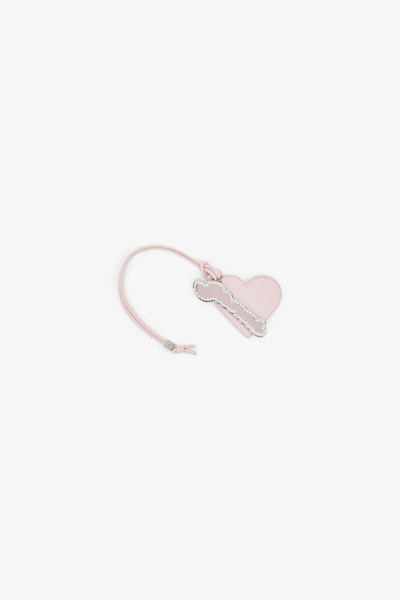 Heart Mirror in Pink, Recycled Polyester, in colour Chalk Pink - 1 - GANNI