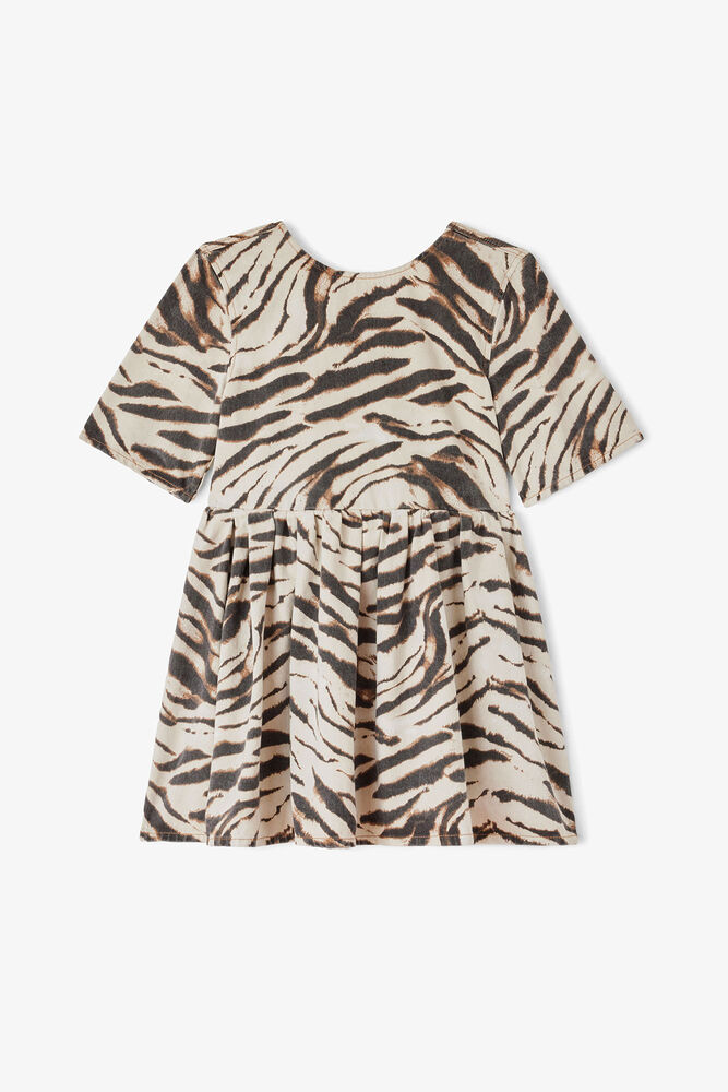 Dress in Zebra Denim, Egret