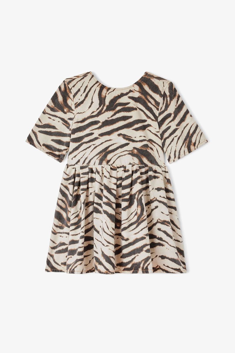 Dress in Zebra Denim, Organic Cotton, in colour Egret - 1 - GANNI