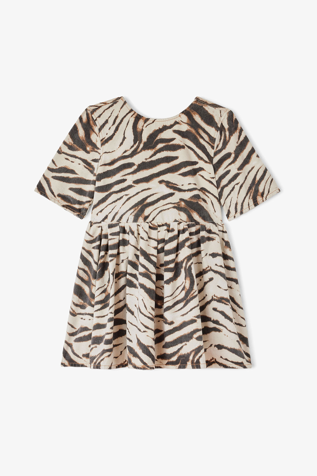 Dress in Zebra Denim, Organic Cotton, in colour Egret - 1 - GANNI