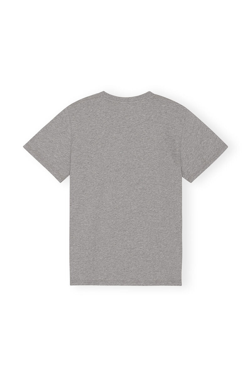 Grey Relaxed O-neck T-shirt, Cotton, in colour Paloma Melange - 2 - GANNI