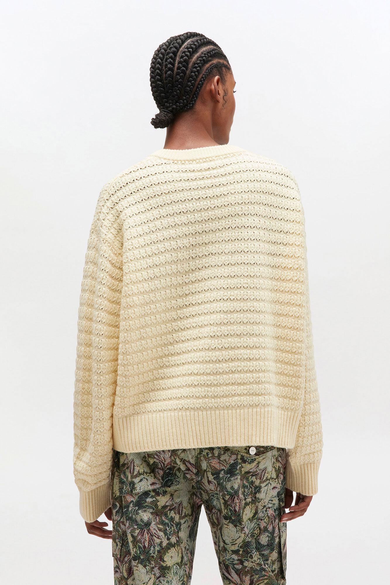 Cream Wool Jumper, in colour Cloud Cream - 3 - GANNI
