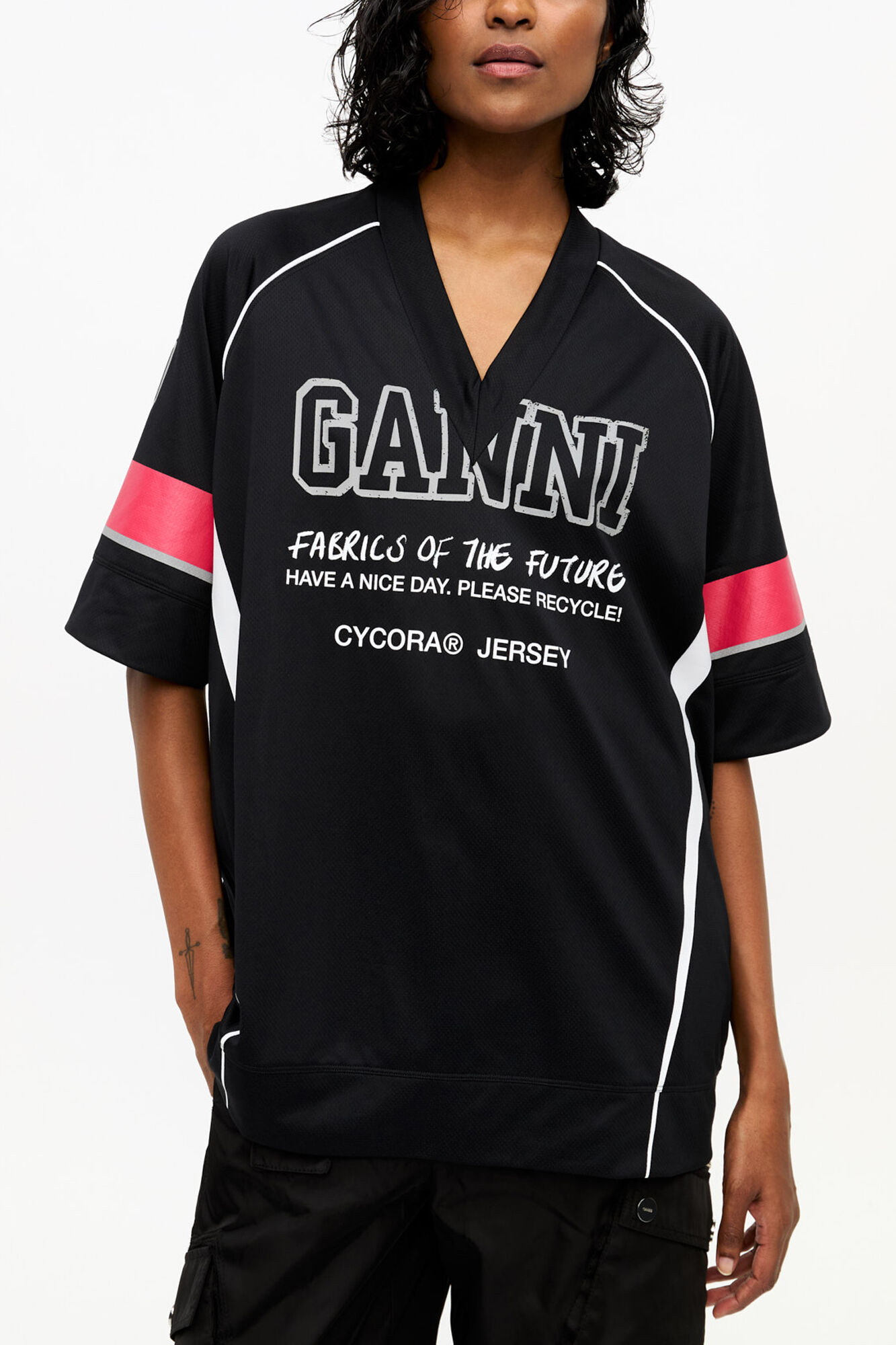 GANNI ブラック Tシャツ Mサイズ コミックプリント Ganni 