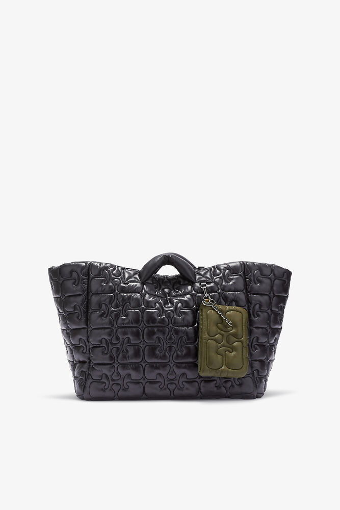 Quilted Re-Tech XXL Tote, Black