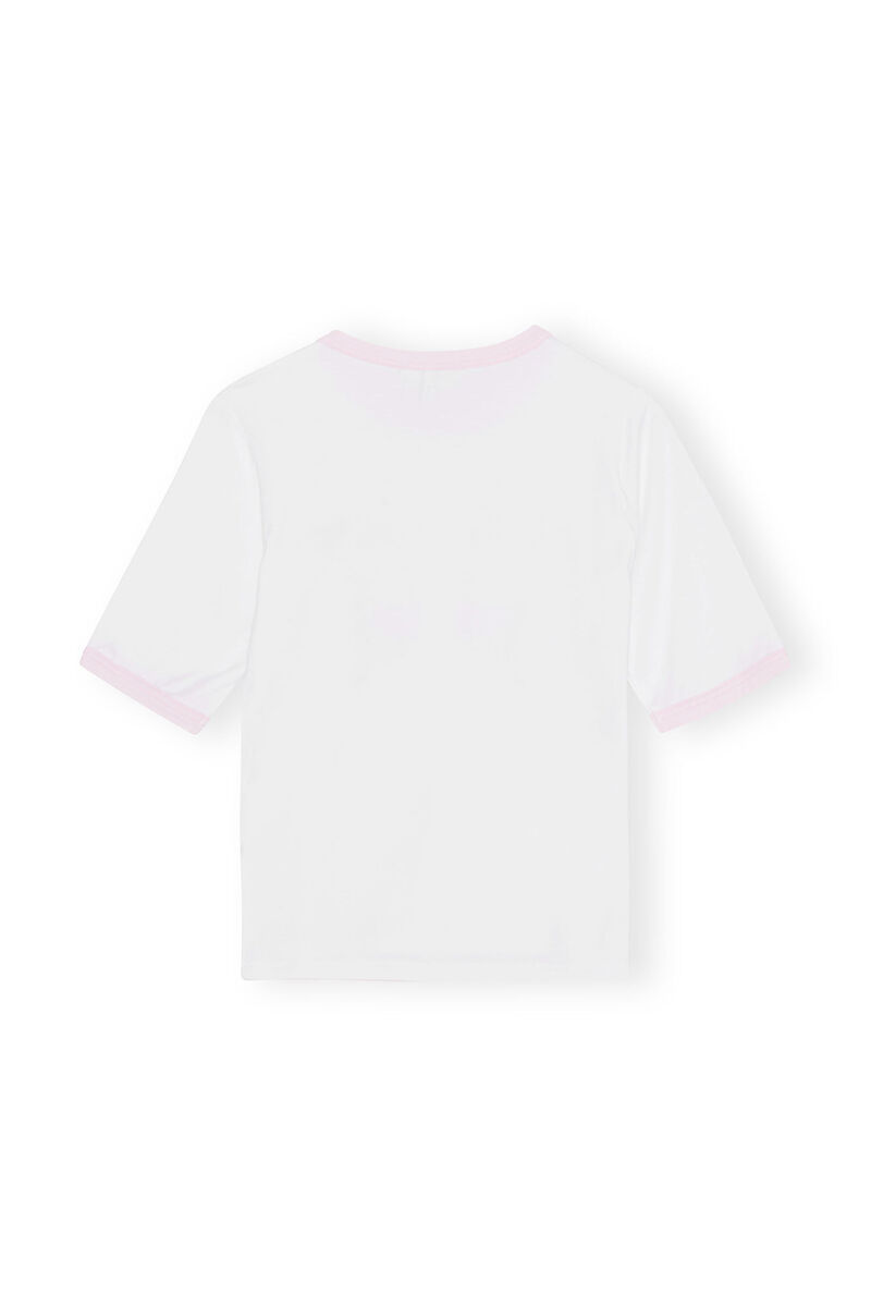 Fitted Butterfly T-shirt, Elastane, in colour Bright White - 2 - GANNI