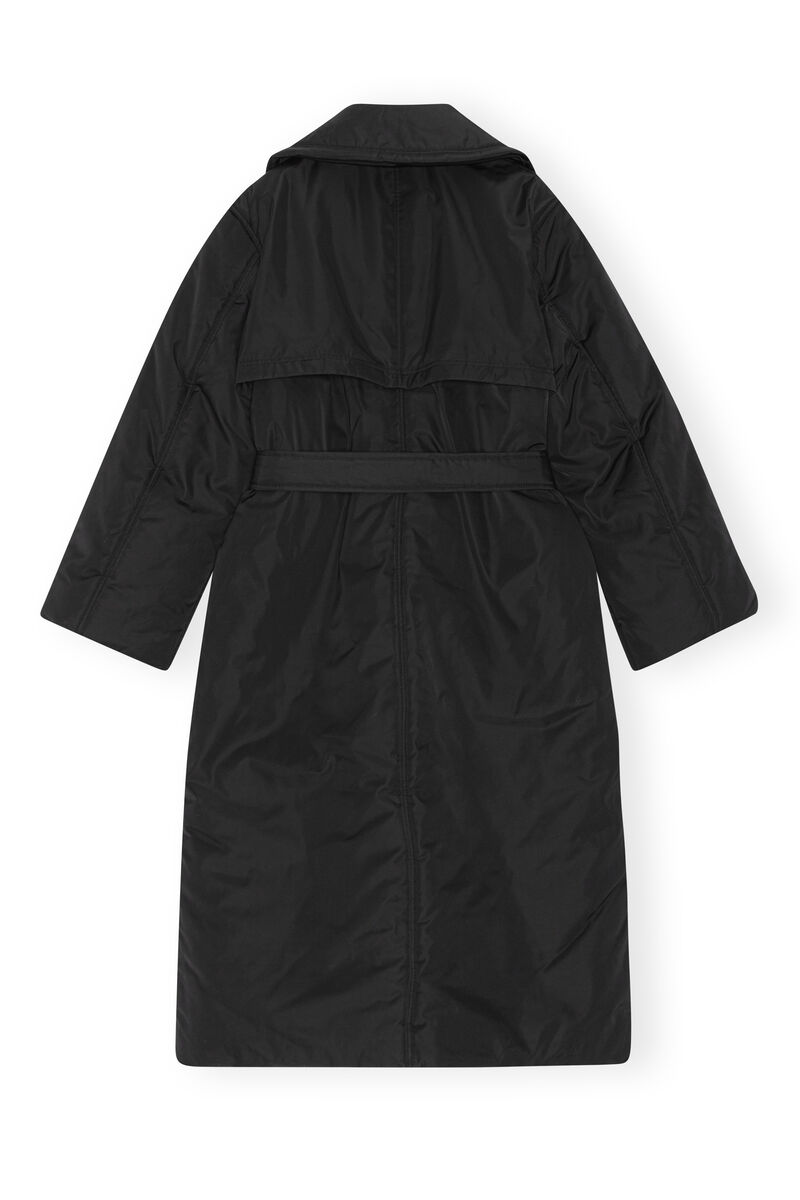 Oversized Shiny Puff Coat, Recycled Polyester, in colour Black - 2 - GANNI