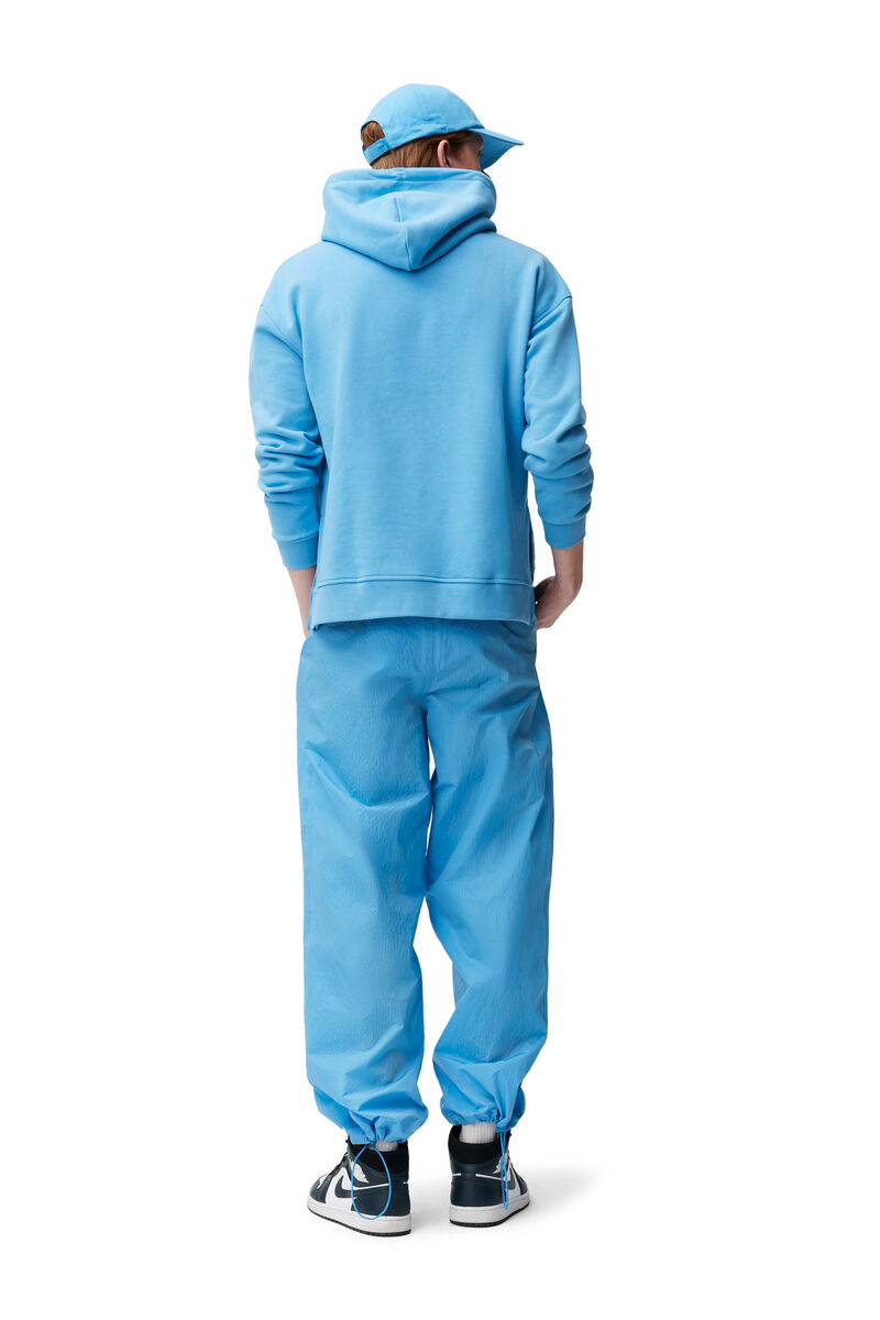 Oversized Hooded Sweatshirt, Organic Cotton, in colour Azure Blue - 5 - GANNI