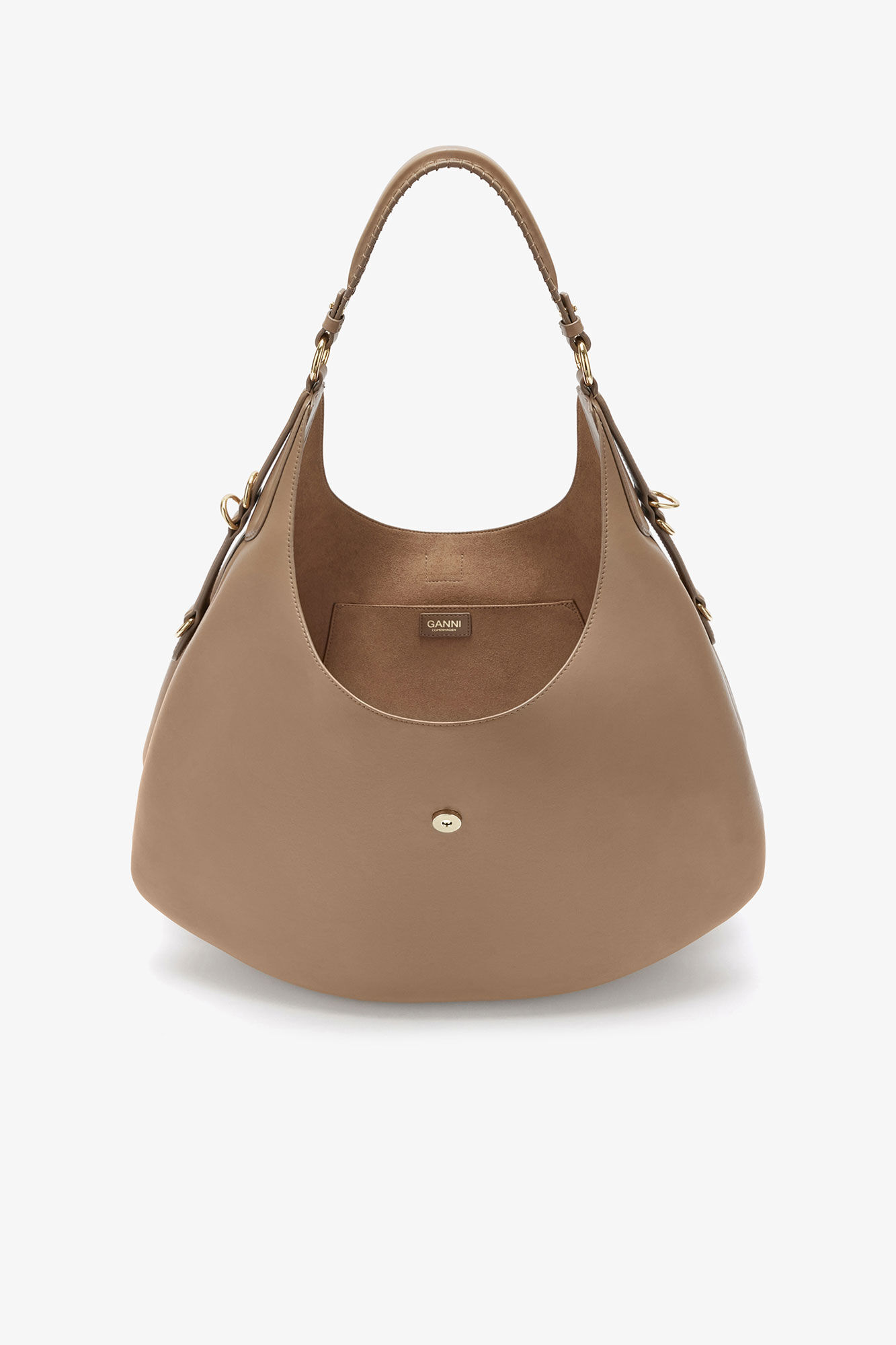 Large Kat Bag in Brown, Recycled Leather, in colour Coca Mocha - 3 - GANNI