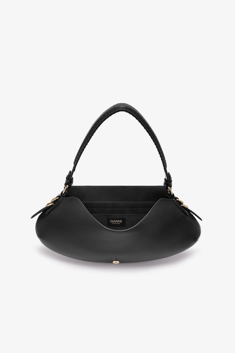 Sort B-Kat taske, Recycled Leather, in colour Black - 3 - GANNI