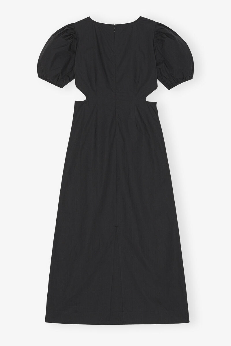 Cotton Poplin Cutout Dress, Cotton, in colour Black - 2 - GANNI