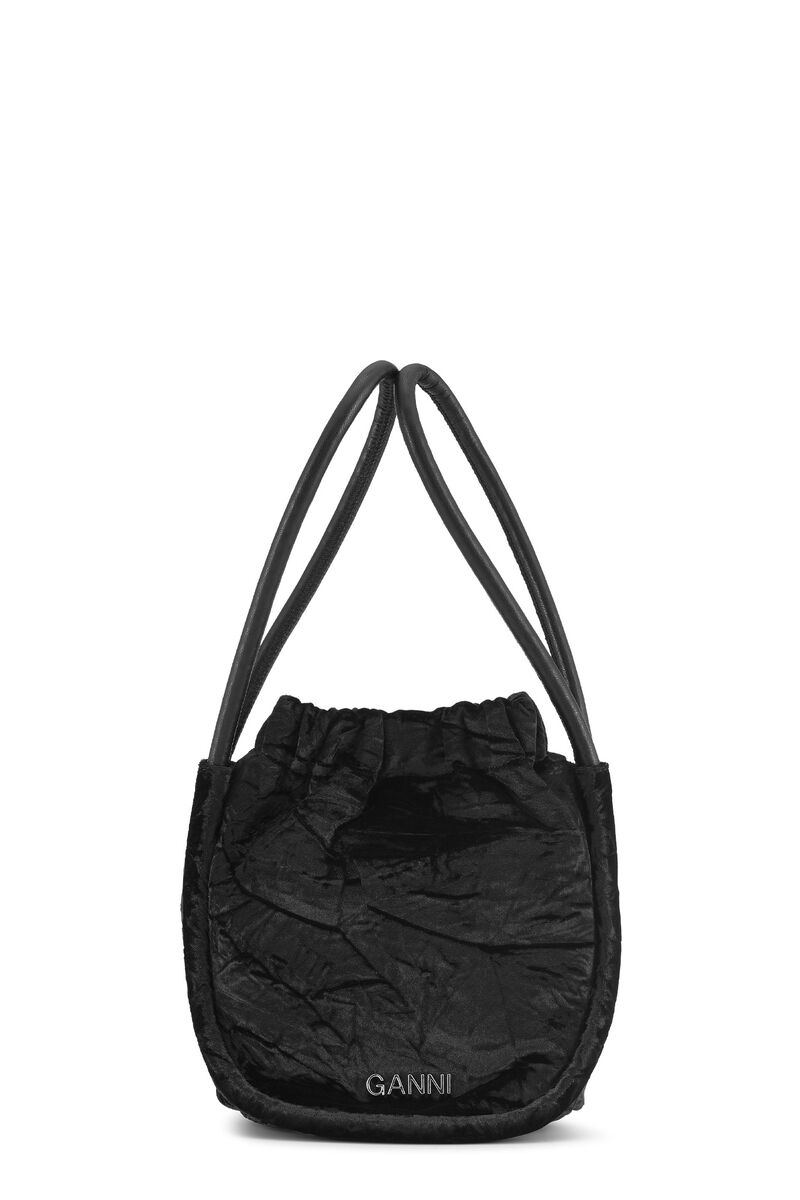 Knot Mini Purse, Recycled Polyester, in colour Black - 1 - GANNI