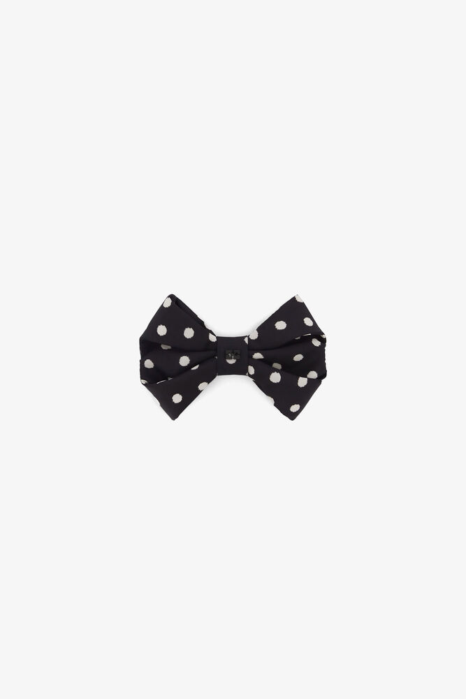 Polka-Dot Bow Hairclip, Black