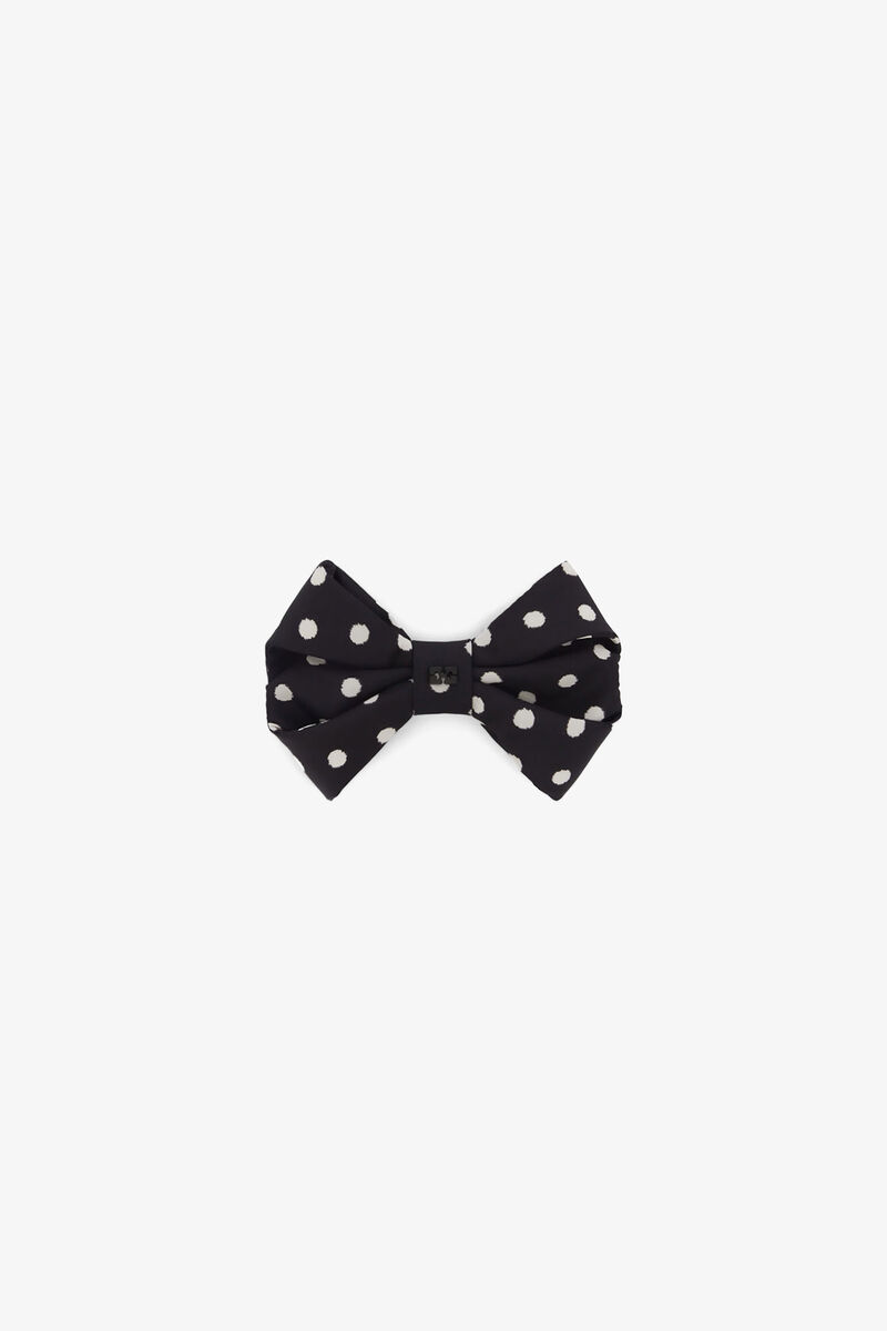 Polka-Dot Bow Hairclip, in colour Black - 1 - GANNI