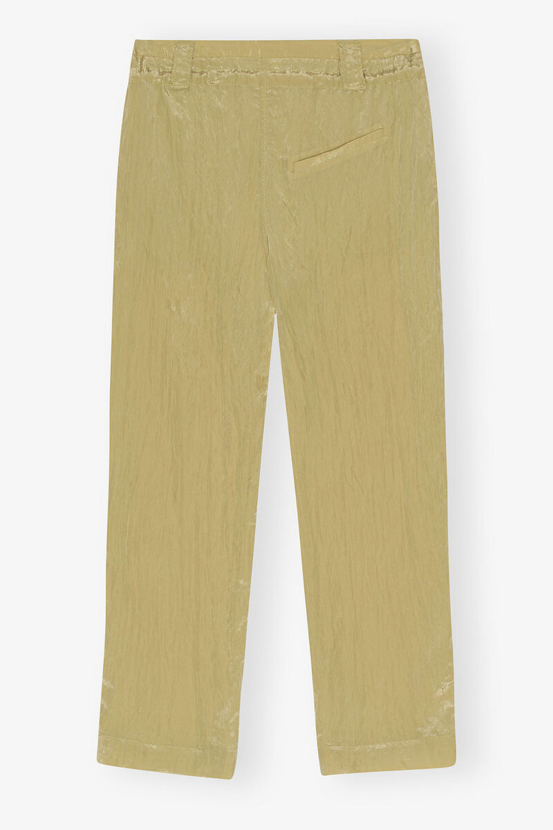 Shiny Tech Pants, Polyamide, in colour Leek Green - 2 - GANNI