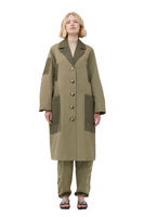 Heavy Twill Coat, Recycled Polyester, in colour Aloe - 1 - GANNI