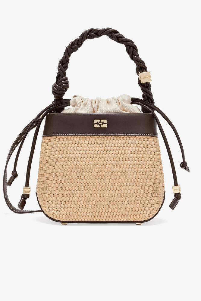Brown GANNI Bou Bucket Bag, Seal Brown