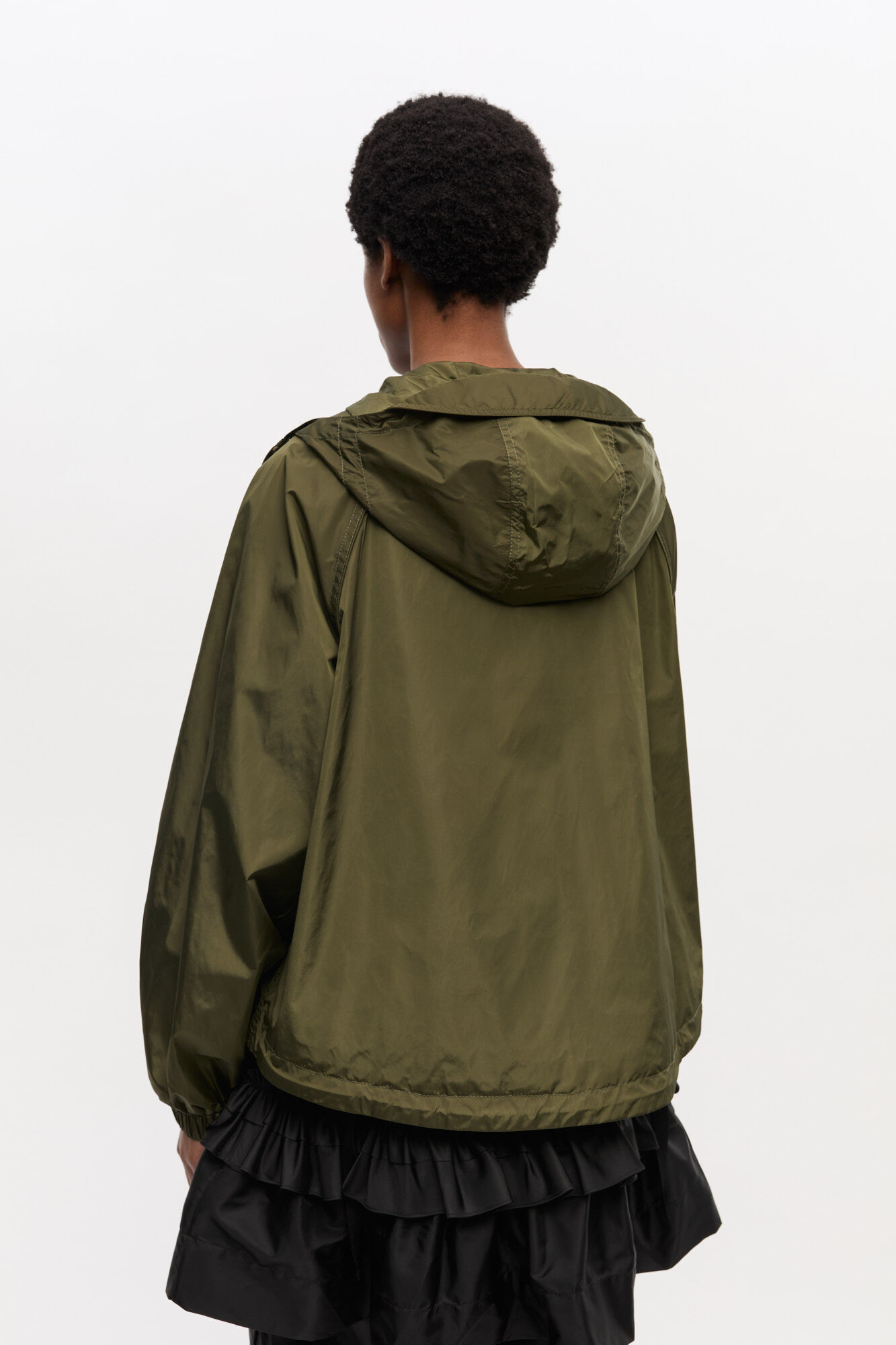 Green Nylon Jacket, Nylon, in colour Kalamata - 3 - GANNI
