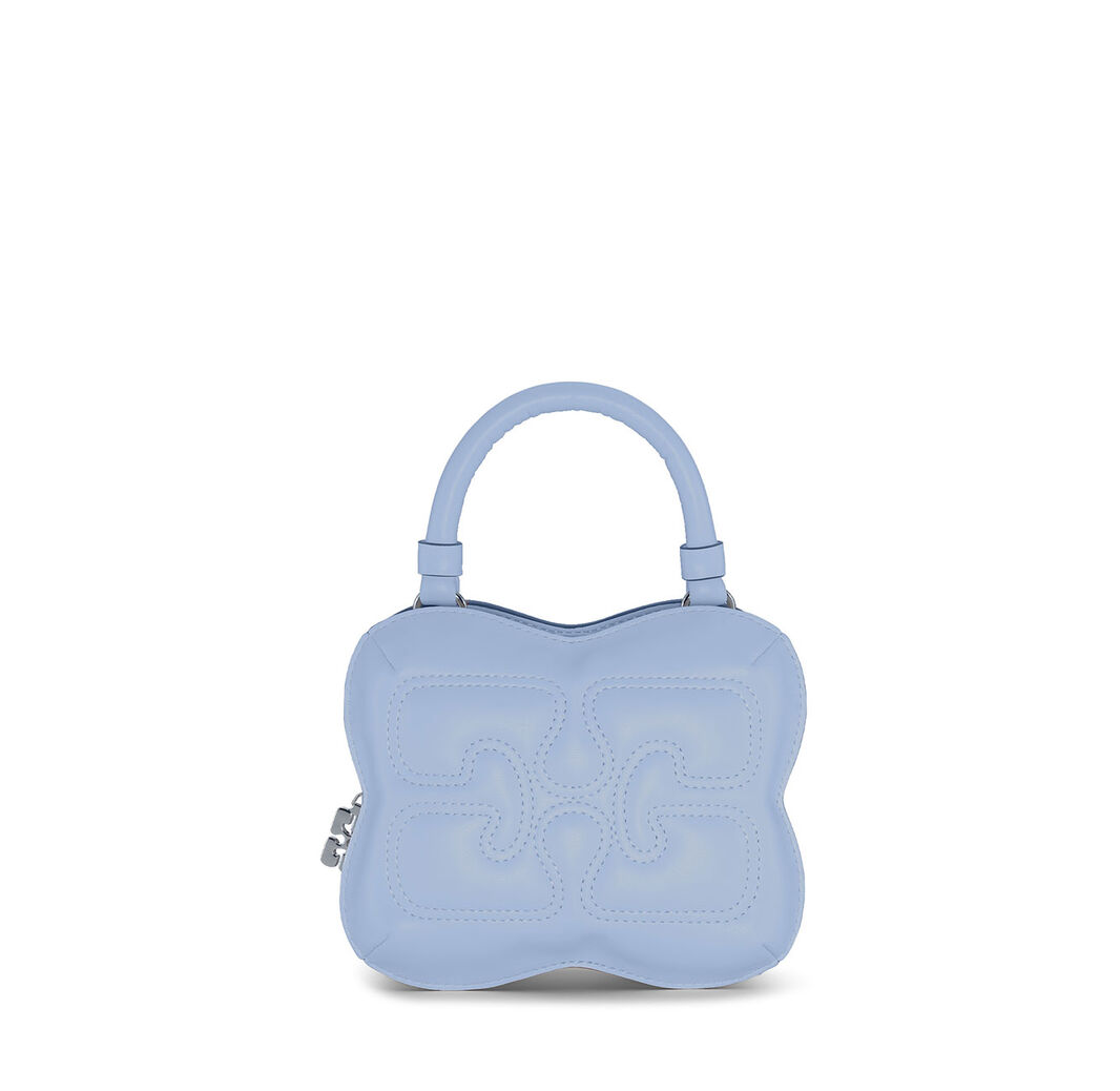Light Blue Small Butterfly Crossbody Bag, Polyester, in colour Light Blue Vintage - 1 - GANNI