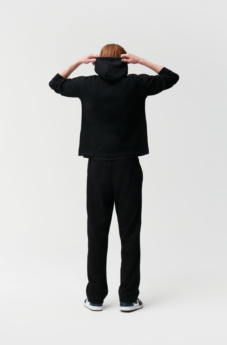 Oversized Hooded Sweatshirt, Cotton, in colour Black - 3 - GANNI