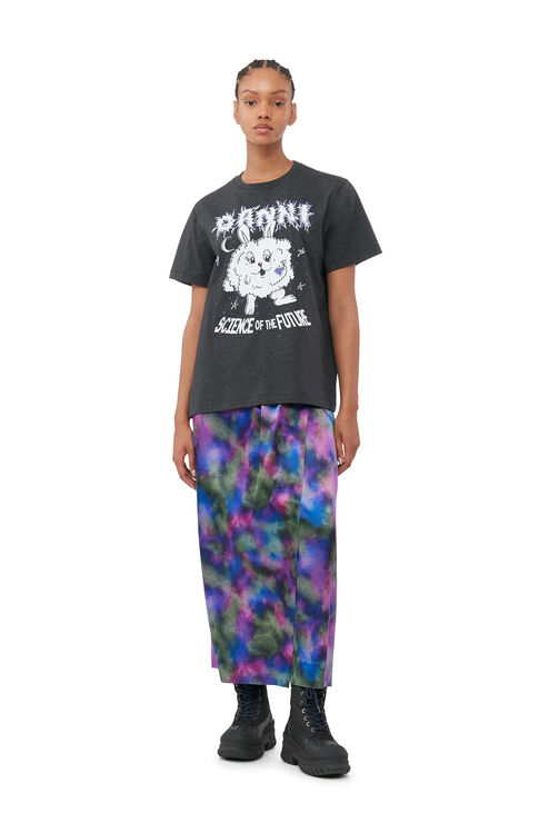 Shop Ganni Short Sleeve Light Purple Bunny Relaxed T-shirt Size Xl Organic Cotton Women's