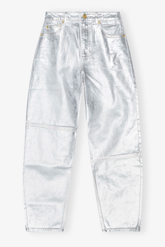 Silver Foil Stary Jeans, Bright White