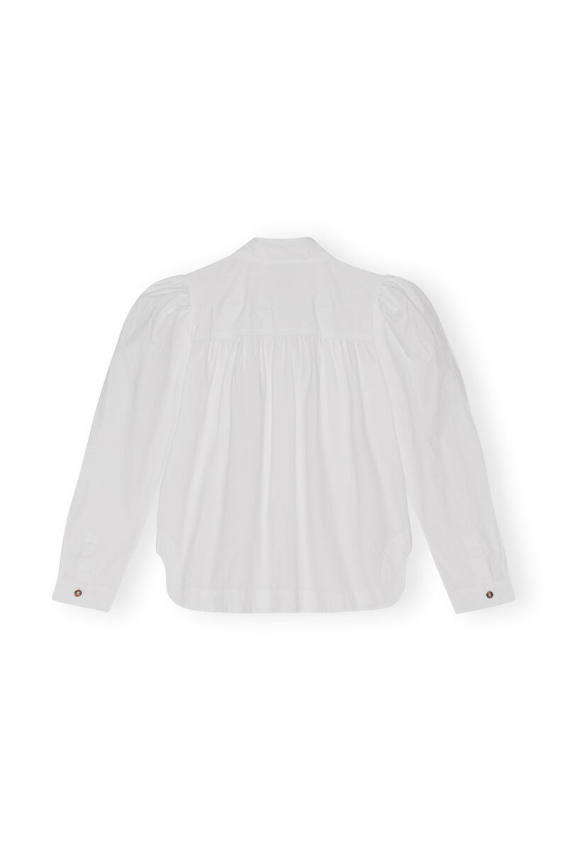 Cotton Poplin Shirt, Cotton, in colour Bright White - 2 - GANNI