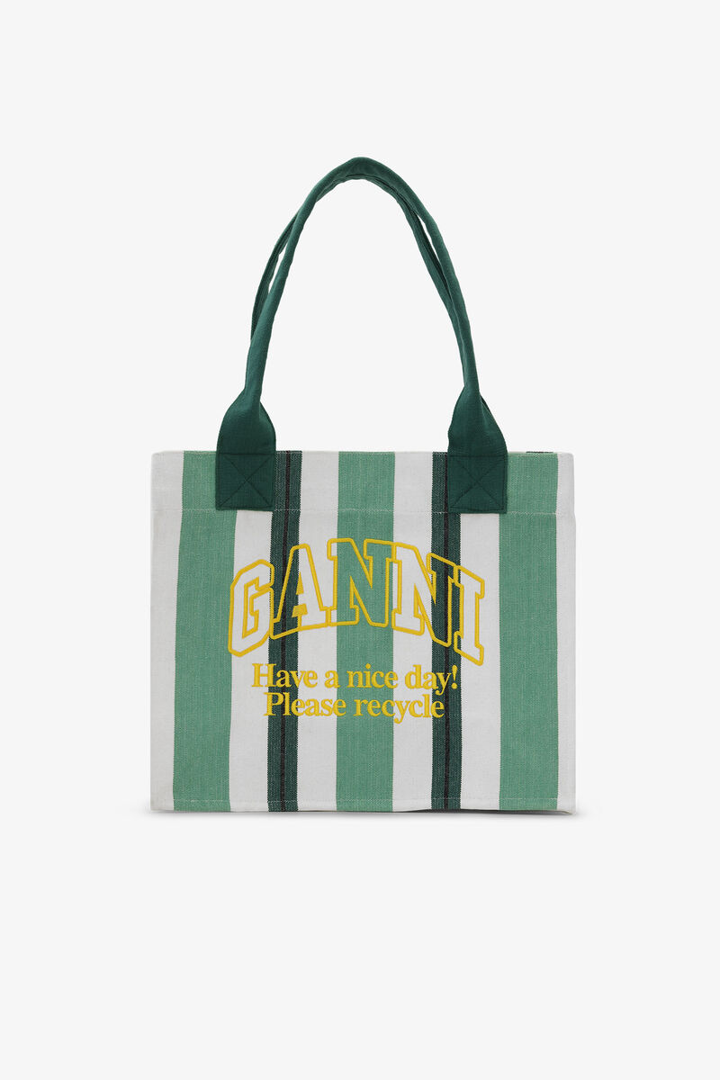 Lochan Green Stripe Large Tote Bag
