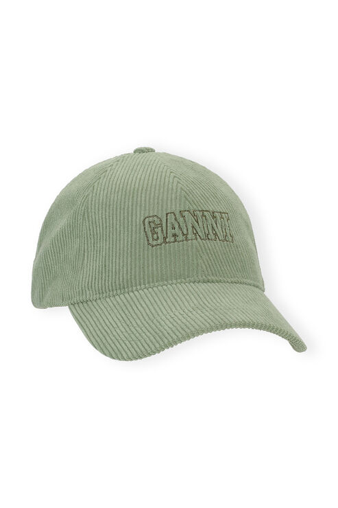 GANNI GREEN CORDUROY CAP