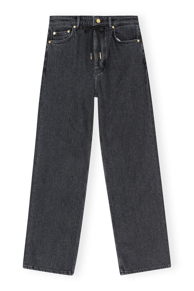 Washed Black Izey Drawstring Jeans, Washed Black/Black