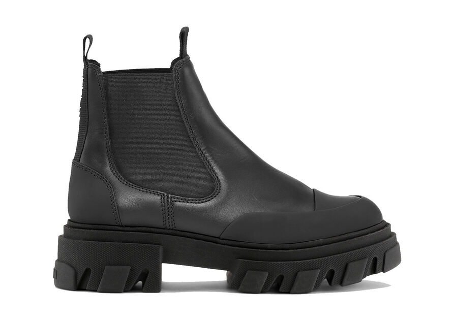 Black Black Stitch Cleated Low Chelsea Boots | GANNI UK