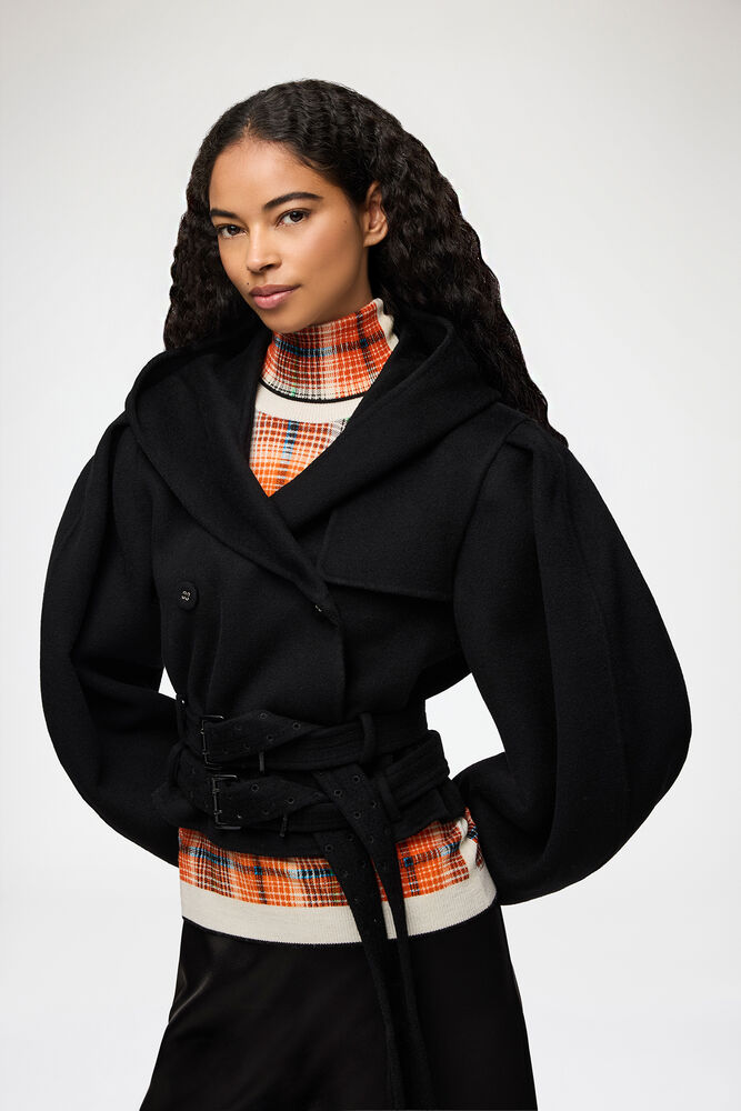 Jacket in Double-Faced Wool, Black