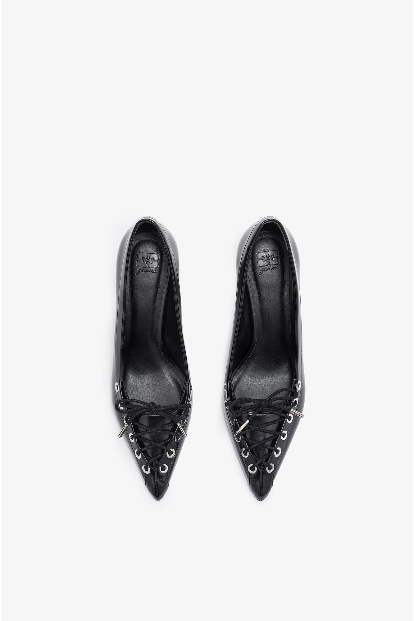 Lace Up Butterfly High Pump in Black | GANNI US
