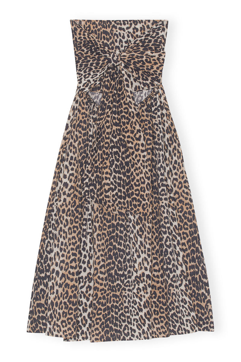 Tieband Multifunctional Dress, Cotton, in colour Leopard - 2 - GANNI
