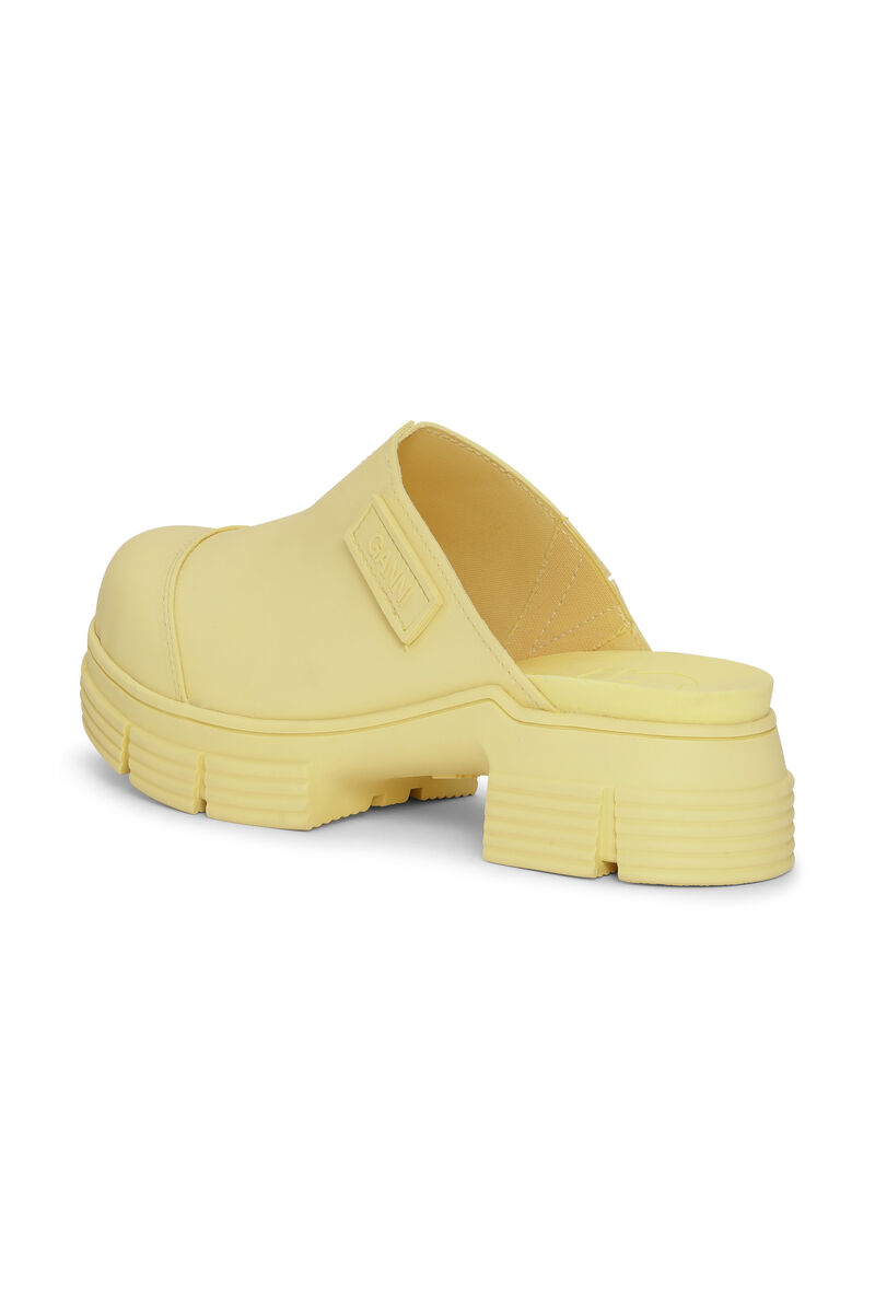 Recycled Rubber City Mules, Recycled rubber, in colour Pale Banana - 2 - GANNI