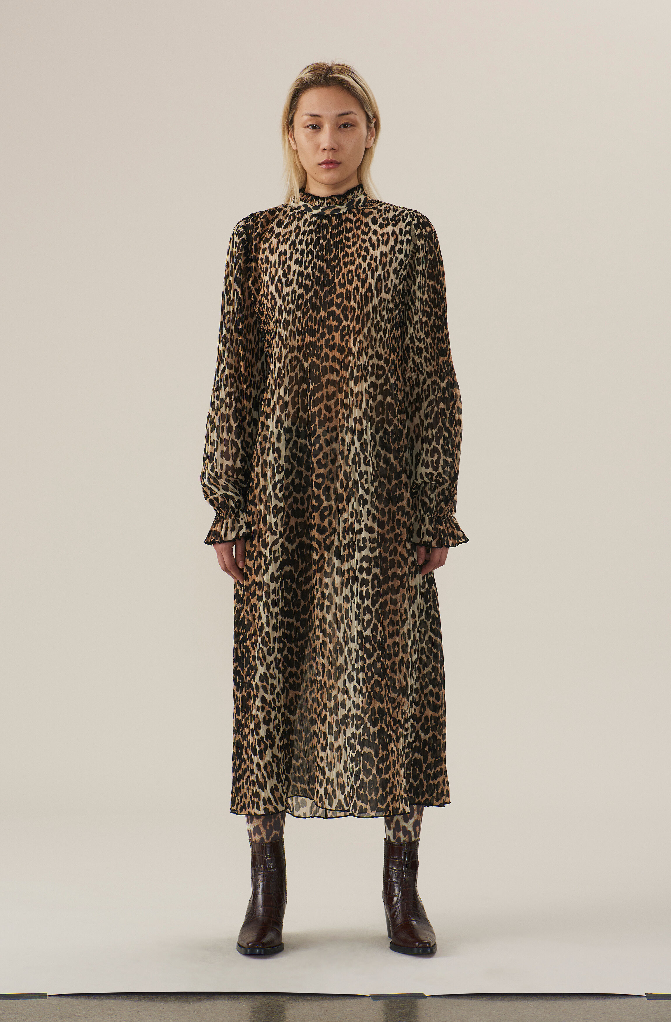 leopard print ganni dress