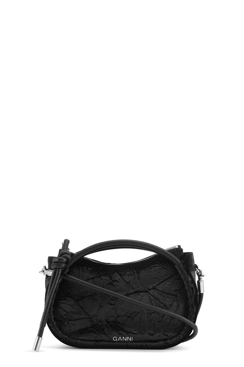 Knot Mini Bag, Recycled Polyester, in colour Black - 1 - GANNI